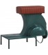 TABURETE 95 X 50 X 75 VESPA METAL VERDE PIEL CAMEL