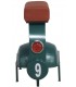 TABURETE 95 X 50 X 75 VESPA METAL VERDE PIEL CAMEL