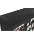 COMODA 115 X 36 X 102 PERSIBAL MADERA NEGRA PIEL DE VACA NATURAL