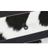 COMODA 115 X 36 X 102 PERSIBAL MADERA NEGRA PIEL DE VACA NATURAL