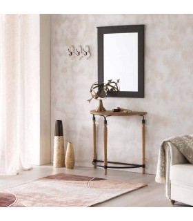 CONSOLA 80 X 36 X 76 JULISE MAEDRA NATURAL METAL NEGRO