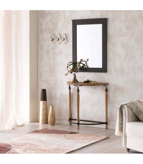 CONSOLA 80 X 36 X 76 JULISE MAEDRA NATURAL METAL NEGRO