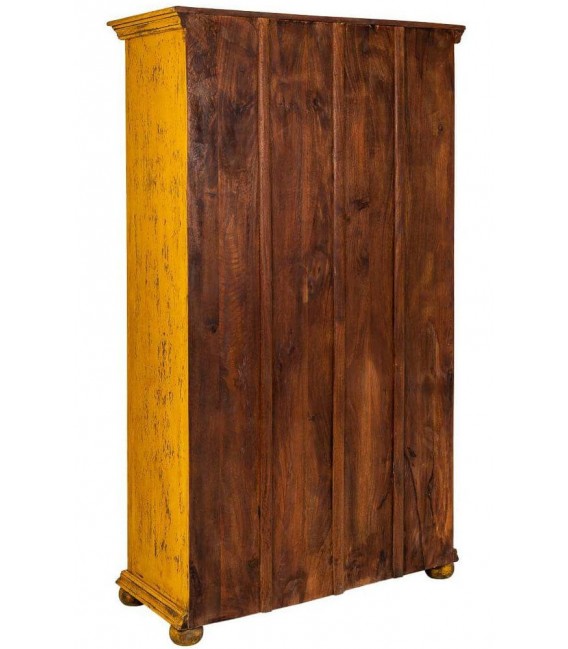 Armario alacena de madera de mango amarillo con puertas y cajones3