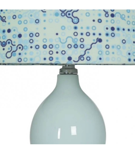 LAMPARA DE SOBREMESA 38 Ø X 64 BANG CERAMICA VERDE PANTALLA ESTAMPADA