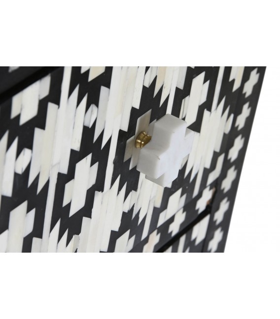 COMODA 100 X 40 X 85 TUSLEO MADERRA NEGRA HUESO NATURAL