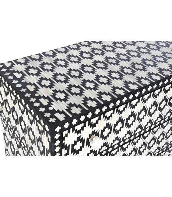 COMODA 100 X 40 X 85 TUSLEO MADERRA NEGRA HUESO NATURAL