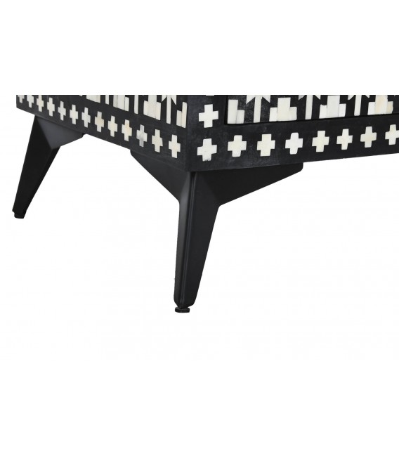 COMODA 100 X 40 X 85 TUSLEO MADERRA NEGRA HUESO NATURAL