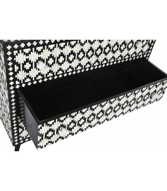 COMODA 100 X 40 X 85 TUSLEO MADERRA NEGRA HUESO NATURAL