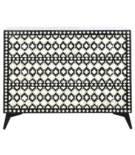 COMODA 100 X 40 X 85 TUSLEO MADERRA NEGRA HUESO NATURAL