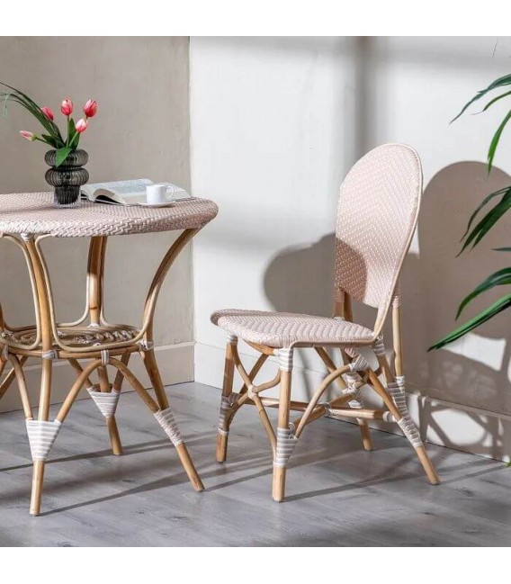 SILLA 47 X 54 X 93 PLAMAS MADERA NATURAL RATAN SINTETICO