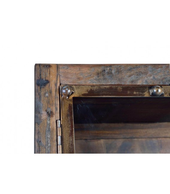 VITRINA 90 X 40 X 190 MAPICA MADERA VINTAGE METAL ORO VIEJO