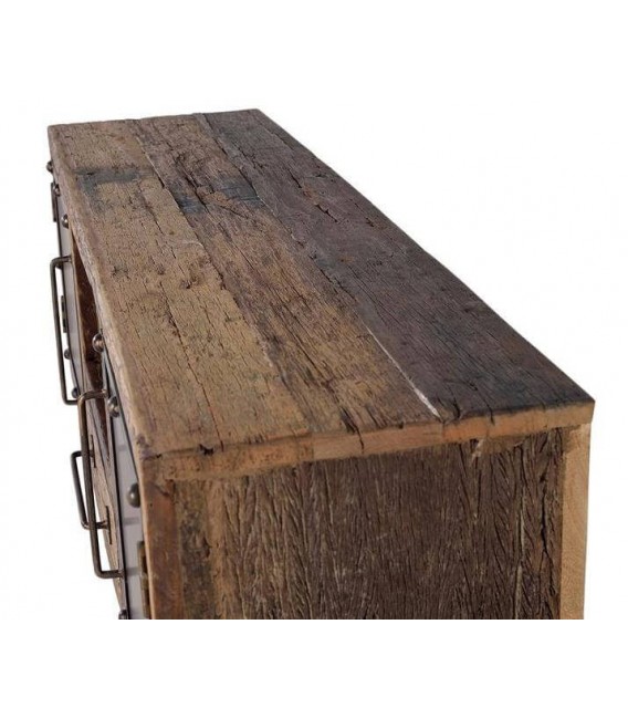 MUEBLE DE TV 150 X 40 X 60 MAPICA MADERA RECUPERADA METAL ORO VIEJO