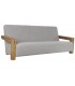 SOFA 3 PLAZAS 221 X 94 X 83 MADERA RECUPERADA TELA GRIS