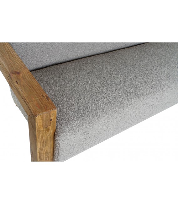 SOFA 3 PLAZAS 221 X 94 X 83 MADERA RECUPERADA TELA GRIS