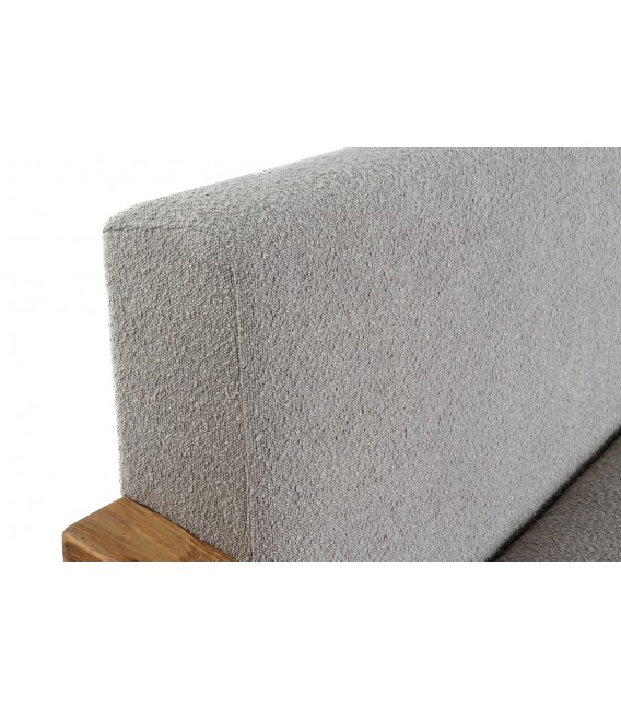 SOFA 3 PLAZAS 221 X 94 X 83 MADERA RECUPERADA TELA GRIS