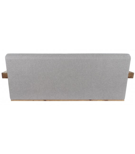 SOFA 3 PLAZAS 221 X 94 X 83 MADERA RECUPERADA TELA GRIS