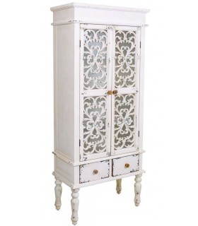 VITRINA 71 X 38 X 171 IKLA MADERA BLANCO DECAPADO