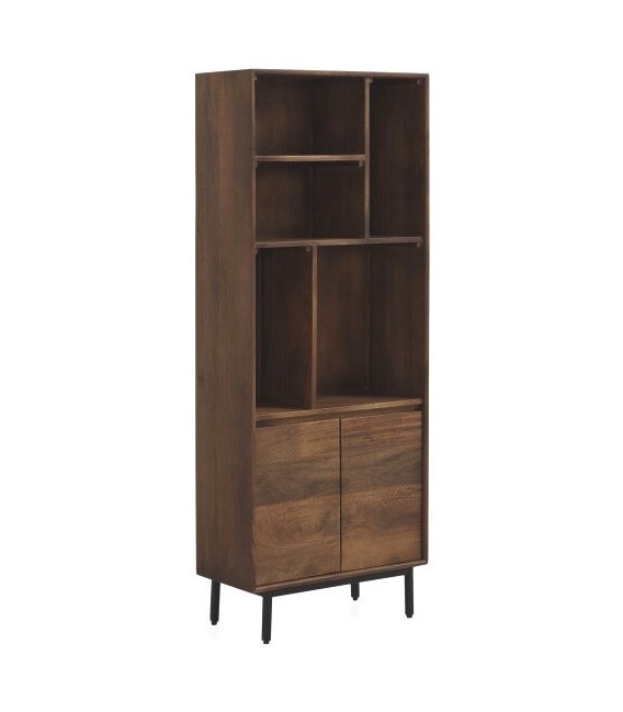LIBRERIA 60 X 30 X 160 LUSANA MADERA MANGO COLOR NOGAL