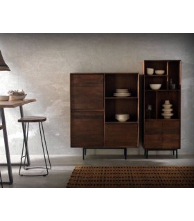LIBRERIA 60 X 30 X 160 LUSANA MADERA MANGO COLOR NOGAL