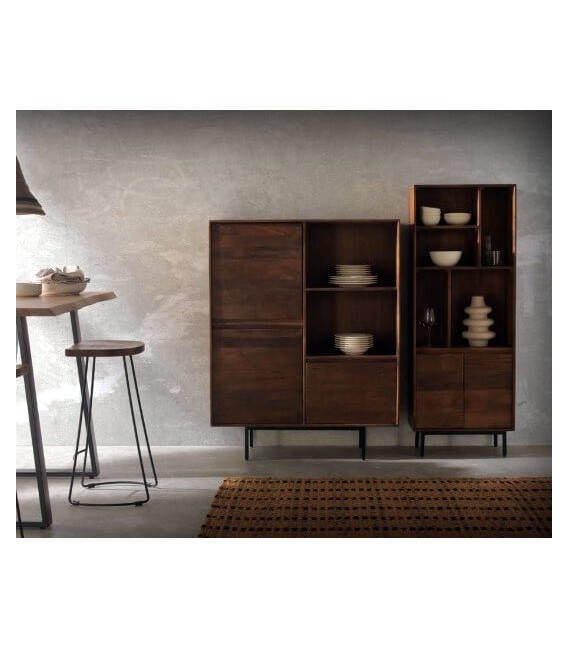 LIBRERIA 60 X 30 X 160 LUSANA MADERA MANGO COLOR NOGAL