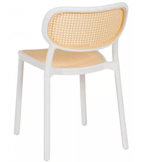 SILLA APILABLE 54 X 48 X 78 MANFRED POLIPROPILENO BLANCO Y NATURAL
