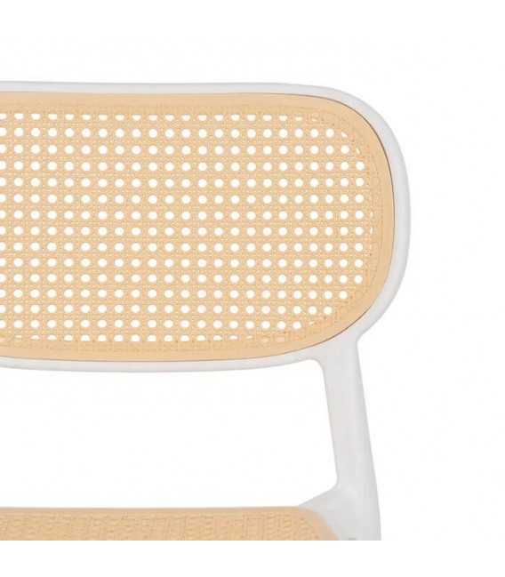 SILLA APILABLE 54 X 48 X 78 MANFRED POLIPROPILENO BLANCO Y NATURAL