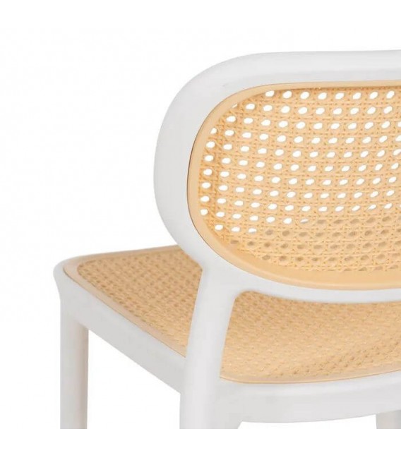 SILLA APILABLE 54 X 48 X 78 MANFRED POLIPROPILENO BLANCO Y NATURAL