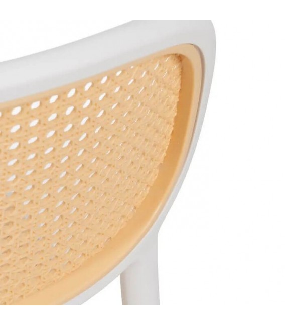 SILLA APILABLE 54 X 48 X 78 MANFRED POLIPROPILENO BLANCO Y NATURAL