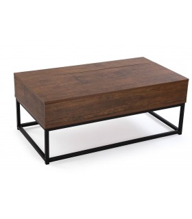 MESA DE CENTRO 100 X 55 X 40 PLUPO MDF NOGAL METAL NEGRO