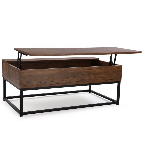 MESA DE CENTRO 100 X 55 X 40 PLUPO MDF NOGAL METAL NEGRO