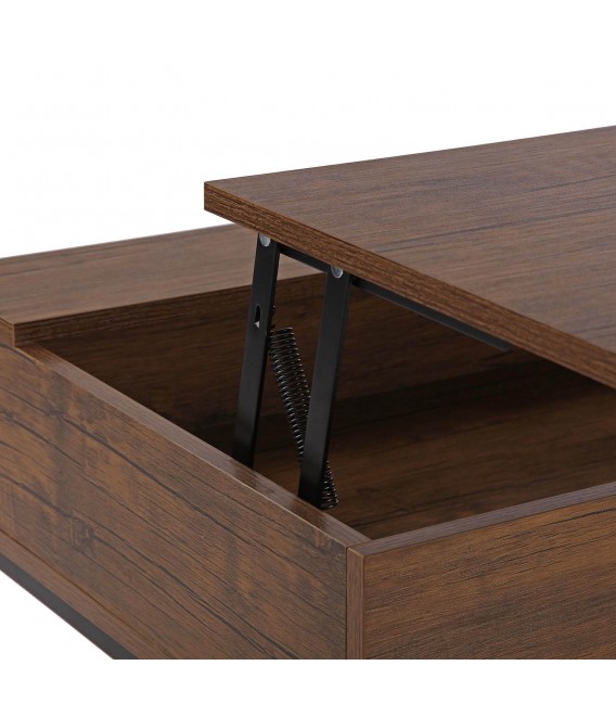 MESA DE CENTRO 100 X 55 X 40 PLUPO MDF NOGAL METAL NEGRO