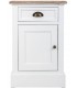MESITA DE NOCHE 42 X 35 X 63 MIRLO MADERA NATURAL Y BLANCO