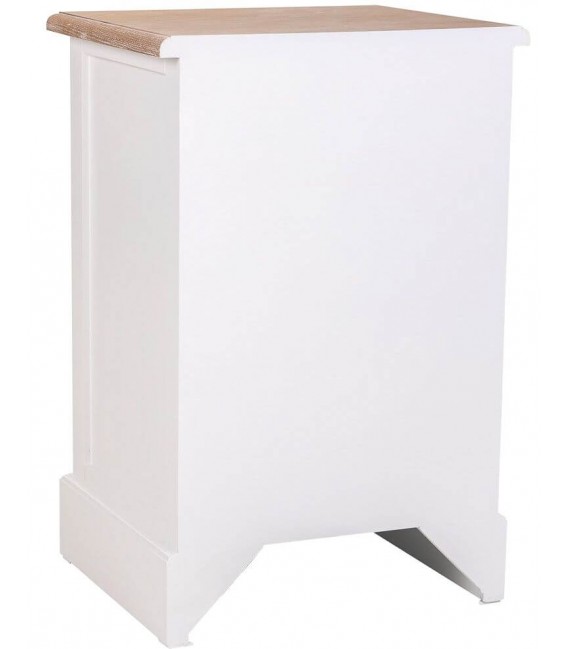 MESITA DE NOCHE 42 X 35 X 63 MIRLO MADERA NATURAL Y BLANCO