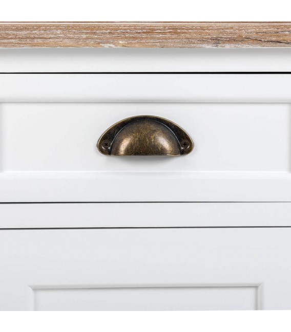 MESITA DE NOCHE 42 X 35 X 63 MIRLO MADERA NATURAL Y BLANCO