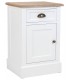 MESITA DE NOCHE 42 X 35 X 63 MIRLO MADERA NATURAL Y BLANCO