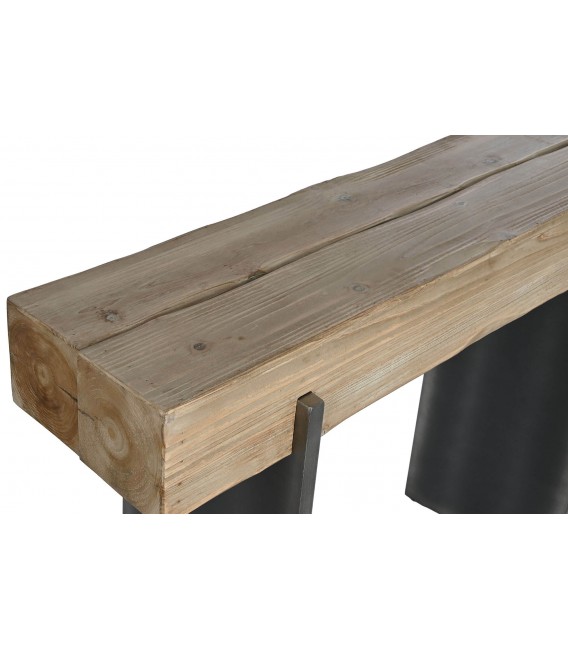 CONSOLA 120 X 35 X 82 DUMPLI MADERA NATURAL METAL GRIS