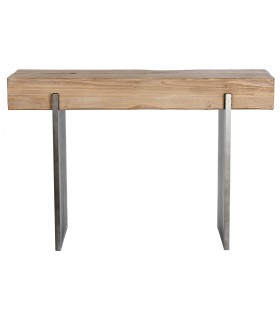 CONSOLA 120 X 35 X 82 DUMPLI MADERA NATURAL METAL GRIS