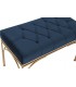 SET BANCO PIE DE CAMA 80 X 40 X 48 ARLIEN METAL ORO TEXTIL AZUL