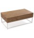 MESA DE CENTRO 100 X 55 X 40 PLUPO MDF ROBLE METAL BLANCO