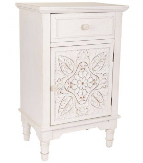 MESITA DE NOCHE 46 X 33 X 74 NAIKE MADERA BLANCO ROZADO