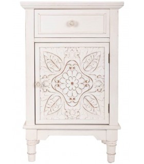 MESITA DE NOCHE 46 X 33 X 74 NAIKE MADERA BLANCO ROZADO