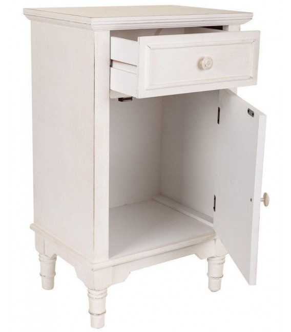 MESITA DE NOCHE 46 X 33 X 74 NAIKE MADERA BLANCO ROZADO