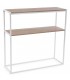 CONSOLA 90 X 30 X 90 BOLSOM METAL BLANCO MELAMINA ROBLE