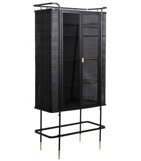 VITRINA 80 X 40 X 165 FUSSEN METAL NEGRO