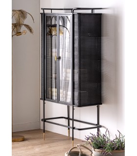 VITRINA 80 X 40 X 165 FUSSEN METAL NEGRO