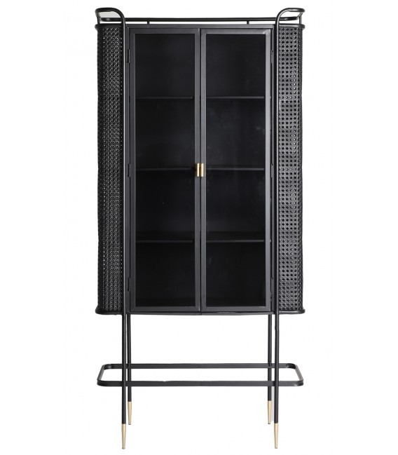 VITRINA 80 X 40 X 165 FUSSEN METAL NEGRO