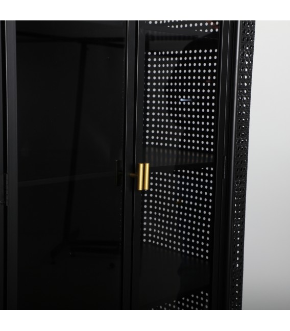 VITRINA 80 X 40 X 165 FUSSEN METAL NEGRO