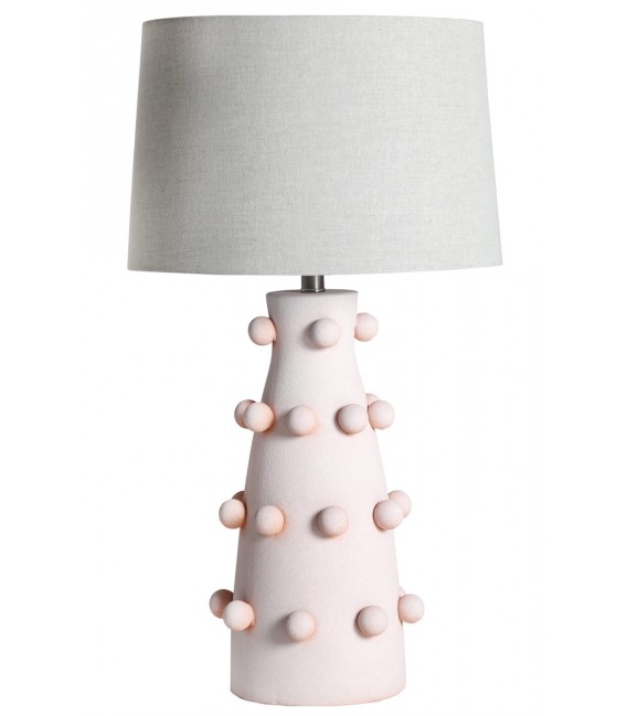 LAMPARA DE SOBREMESA 40 Ø X 73 JUDIT CERAMICA ROSA PALO