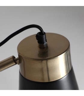 LAMPARA DE SOBREMESA 20 X 25 X 61 PLAMAS METAL DORADO VINTAGE Y NEGRO