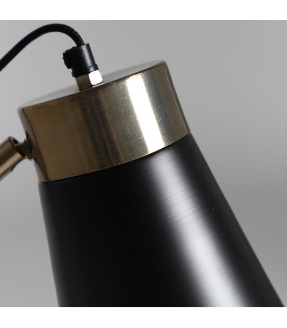 LAMPARA DE SOBREMESA 20 X 25 X 61 PLAMAS METAL DORADO VINTAGE Y NEGRO